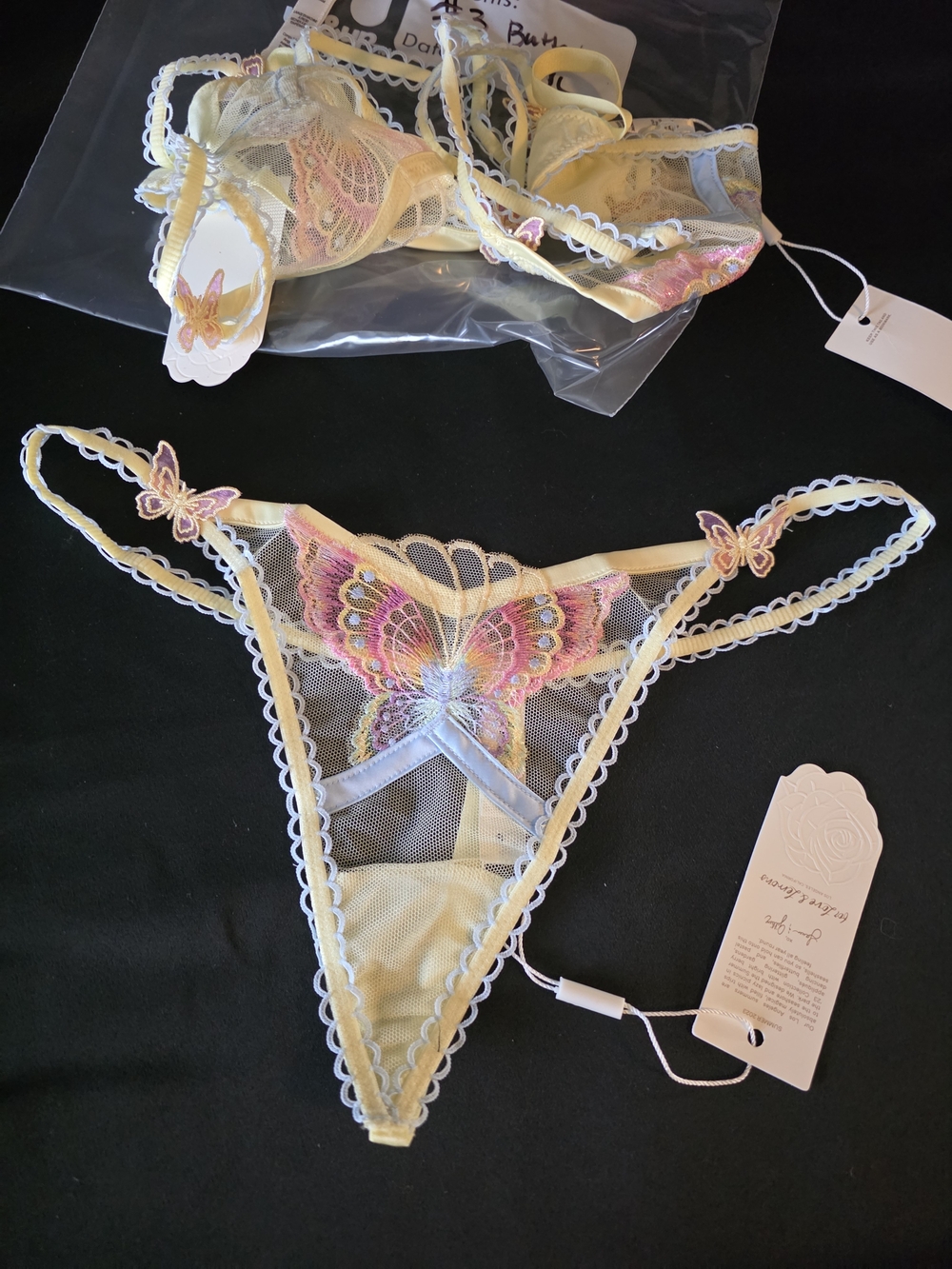 For Love And Lemons  Butterfly Lace Thong Panty - Super Hard To Find